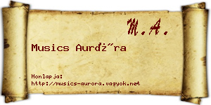 Musics Auróra névjegykártya
